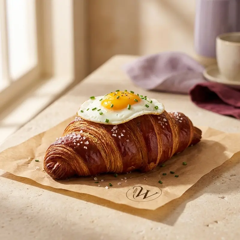 Laugencroissant mit Spiegelei – Weyssenhoff